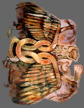 Painting spotted on a subway wall suggestive of Sorciere manifesting herself through Granny Garuda, photo by Jim McPherson, 2005