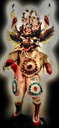 Shot of a demon, behind glass, taken by Jim McPherson in Lima, Peru, in 1998 and modified on PHOTOSHOP in 2007