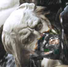 [ABE RYNE LOOKS SOMETHING LIKE THIS, SHOT OF A STATUE IN VIENNA, 1996]