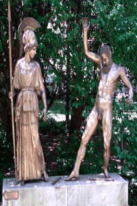 Athene gaping at Marsyas in Frankfurt, shot by Jim McPherson, 2008