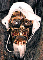 Bonehead on Vacation, shot of a mask bought in Mexico in the 1980s, photo by Jim McPherson