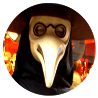 Cameo of a Venice Plague Doctor, shot by Jim McPherson, 2008