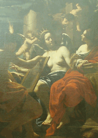 Divine Coueranna talking to Methandra Thanatos, photo taken in Rome by Jim McPherson in 2008