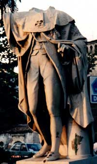 Statue reminiscent of Headless Ramazare, the Apocalyptic of Disaster, photo taken by Jim McPherson in Catania, Sicily, 1997
