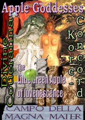 Apple Goddess Collage most specific to Divine Coueranna, graphic prepared by Jim McPherson, 2008