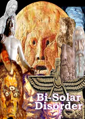 Collage  referring to Thrygragos Mithras having been many different gods over time, graphic prepared by Jim McPherson, 2008