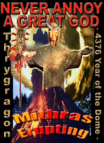 Collage prepared by Jim McPherson illustrating the major storyline for Feeling Theocidal, the first PHANTACEA Mythos print publication since 1990