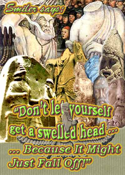 Collage  referring to Thrygragos Mithras perhaps getting too big for his toga, graphic prepared by Jim McPherson, 2008