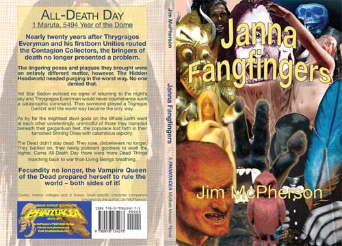 Front and back covers for Janna Fangfingers, prepared by Jim McPherson, 2011