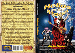 Full cover for Helios on the Moon, with spine, artiwork by Ricardo Sandoval, 2014