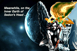 She-Sphinx, Nihila, King Cold, collage prepared by Jim McPherson, 2014