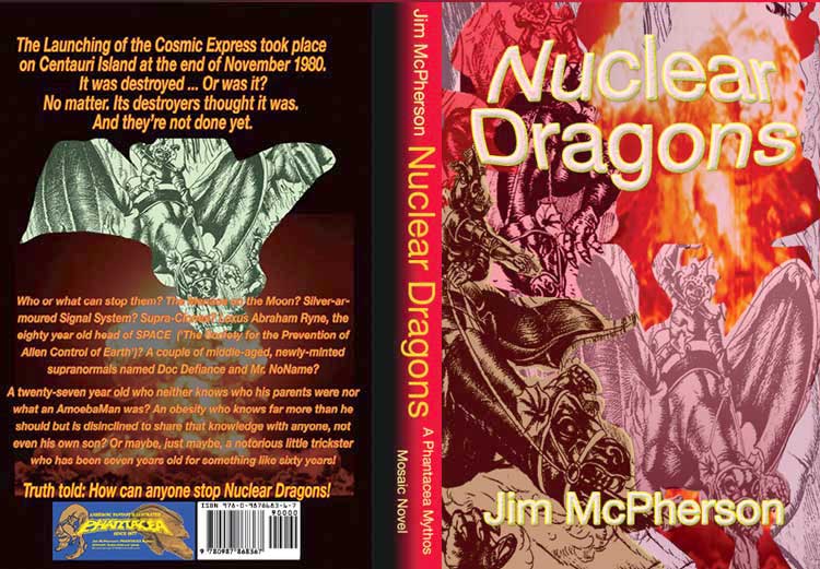Mockup for full cover of Nuclear Dragons, prepared by Jim McPherson, 2012