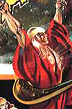 Image of Helios on the Moon from ph-3, artwork by Richard Sandoval, 1978