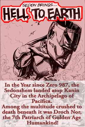 Hell to Earth artwork by Ian Fry, late 1980s; colour and script by Jim McPherson, 2007