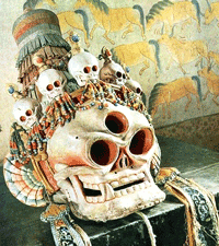 A three-eyed Tibetan skull perhaps meant to represent the Death God Yima, image taken from Web